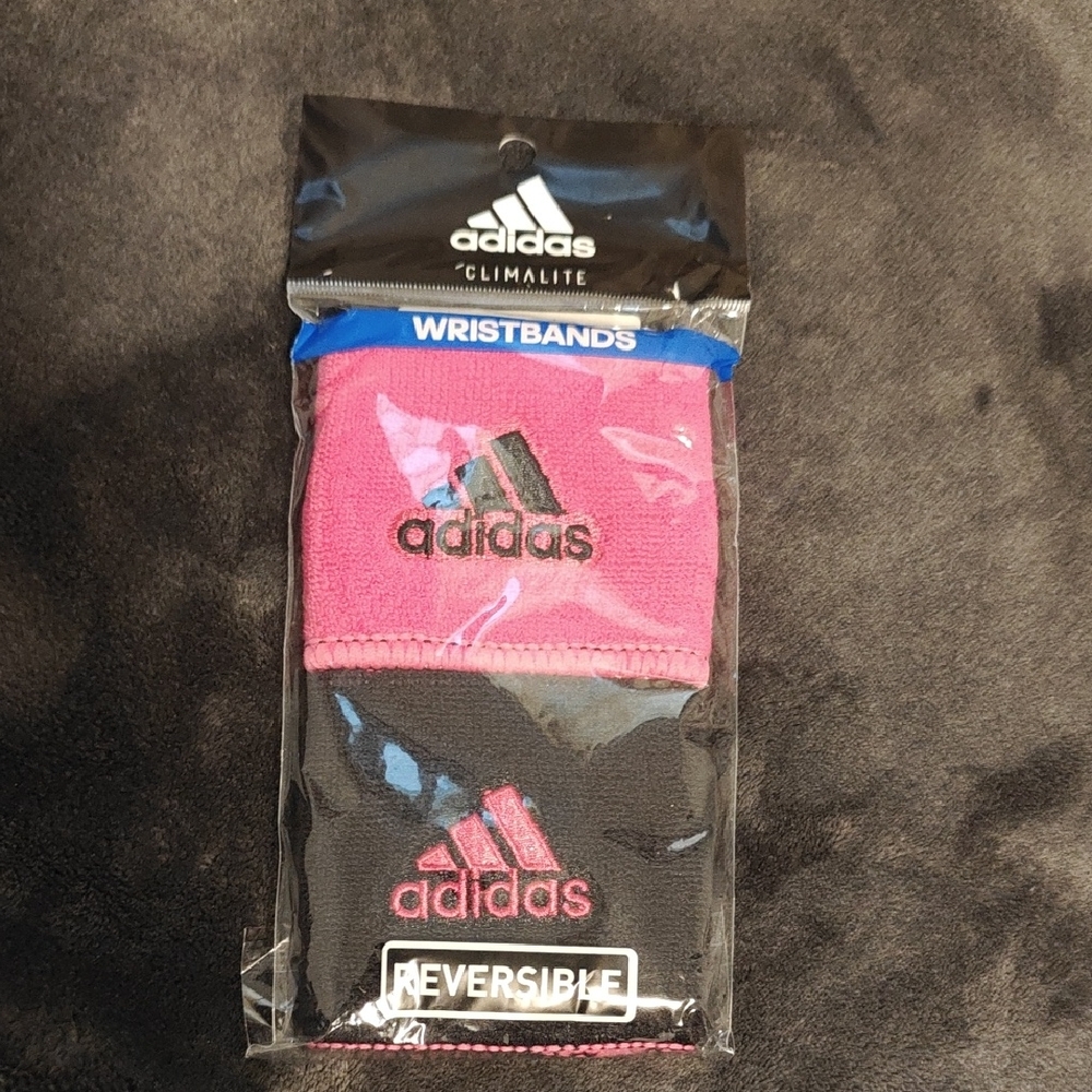 Adidas Pink and Black Climalite Wristbands
